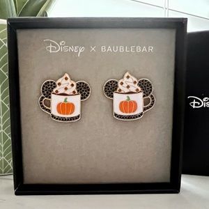 NEW Disney Baublebar Cappuccino Pumpkin Mickey Earrings